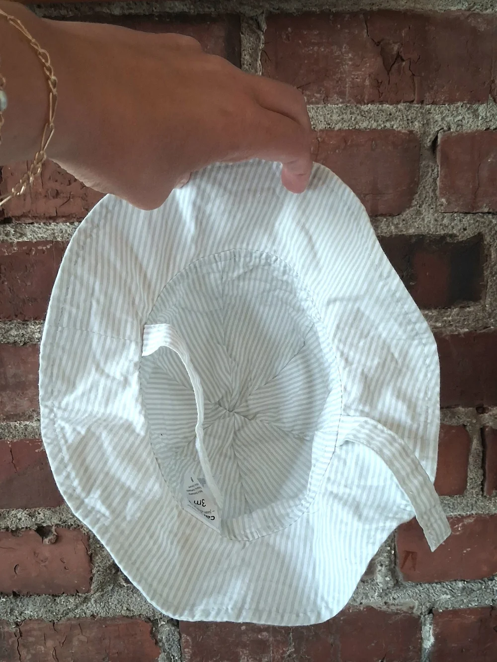 Striped Sunhat with Chin Ties